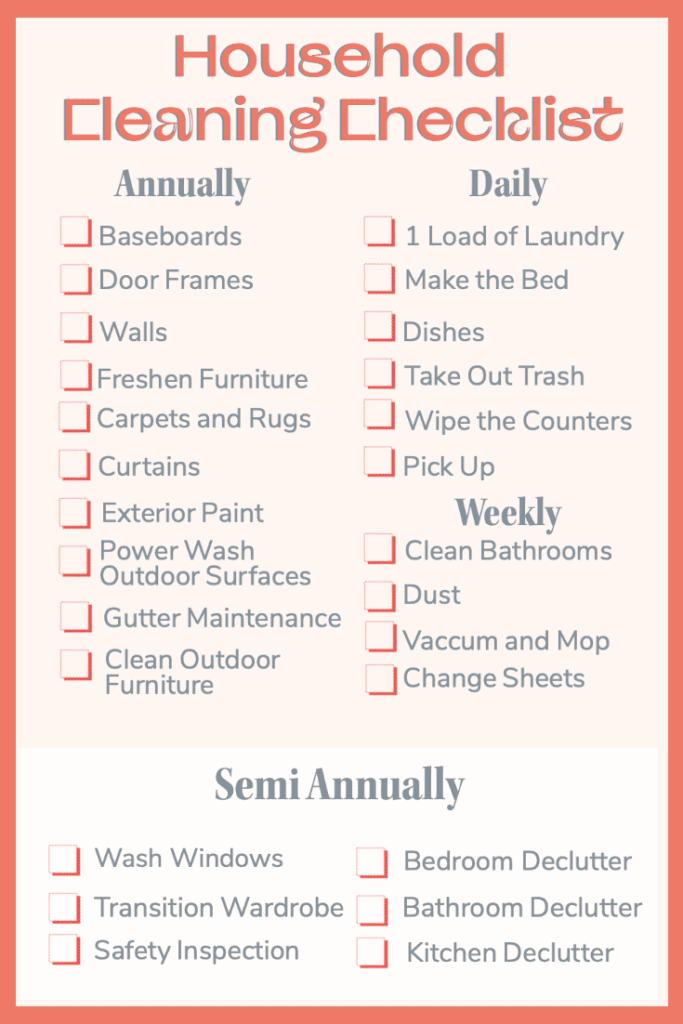 Household Cleaning Checklist